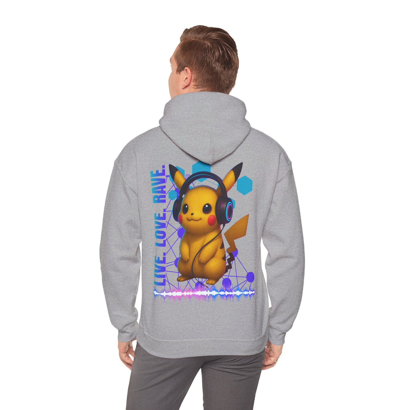 Rave Hoddie, Live Love Rave - Techno - Pokemon