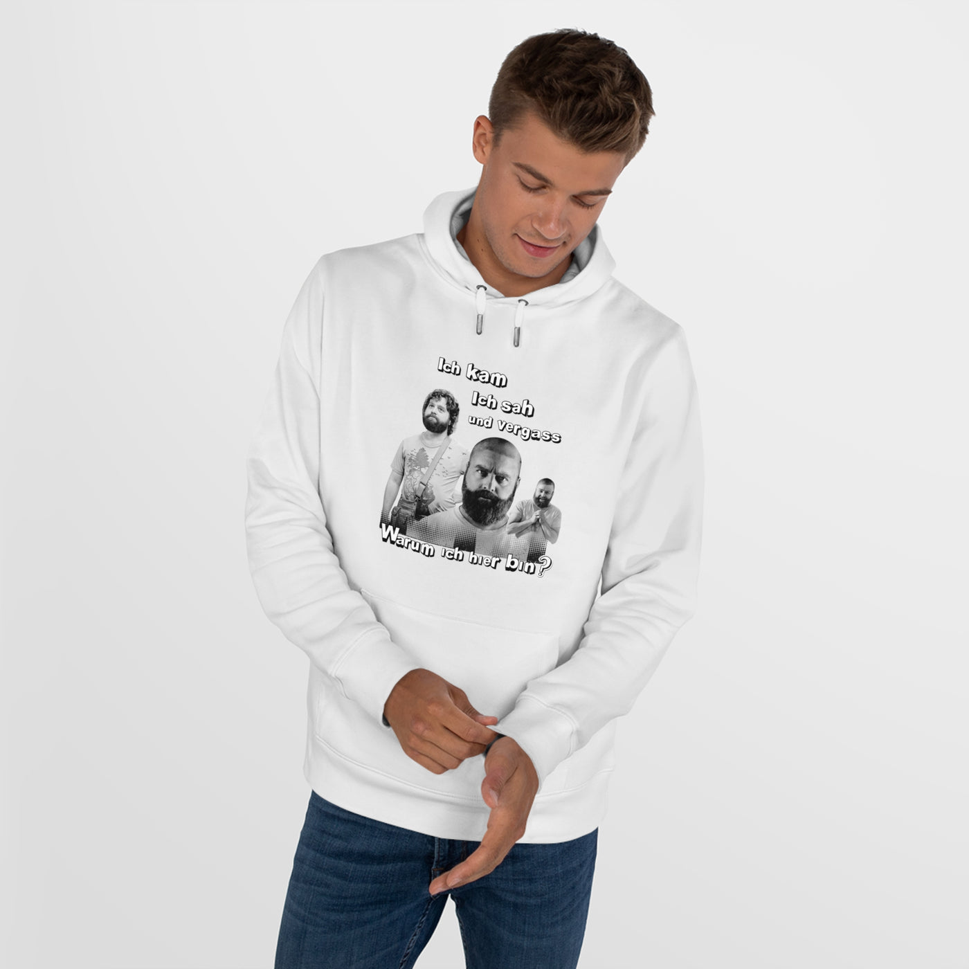 Hoodie Unisex Witz  Alan Garner– Ich kam ich sah und vergaß - Warum ich hier bin!
