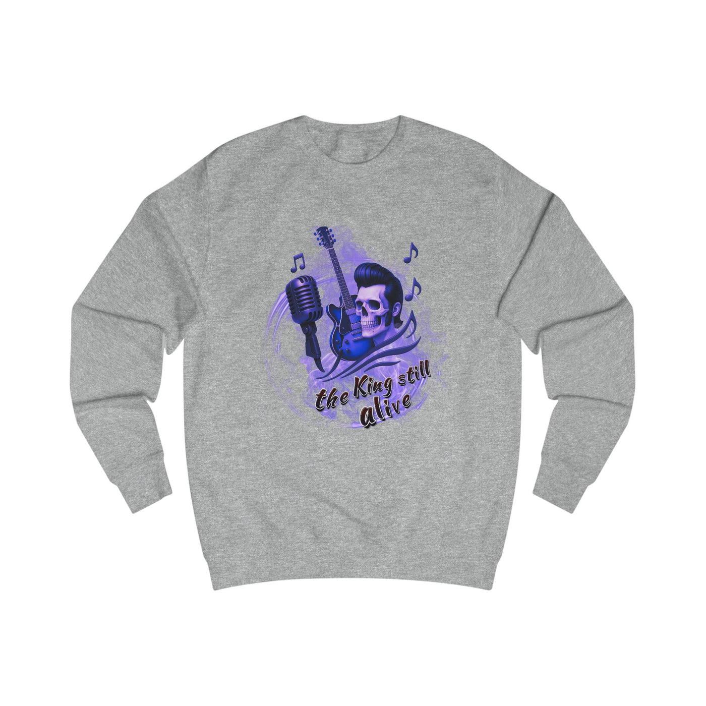 Rock 'n' Roll Skull Sweatshirt - "The King Still Alive" Unisex Crewneck 
