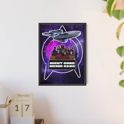 Starship Adventure Poster with Wooden Frame | Sci-Fi Wall Art, Geek Decor,