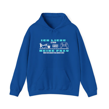 Gaming Love Unisex Hooded Sweatshirt - "Ich Liebe Es Wenn Meine Frau"