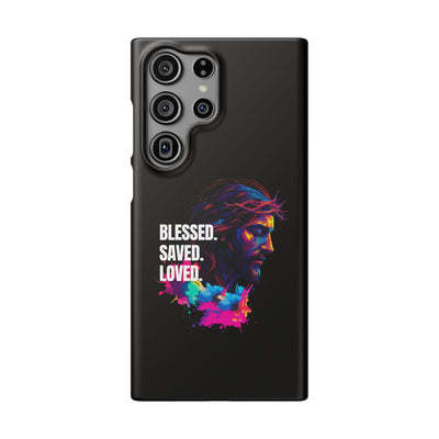 Blessed Saved loved - Snap Case - Jesus