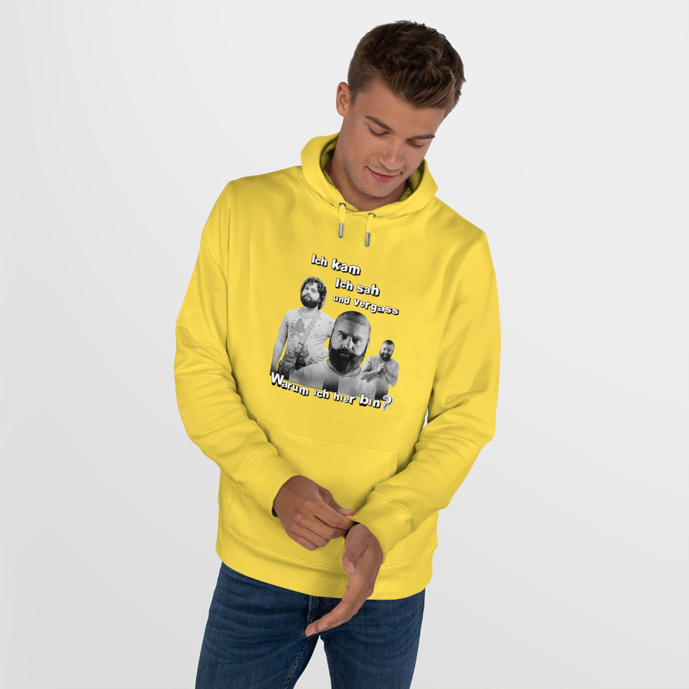 Hoodie Unisex Witz  Alan Garner– Ich kam ich sah und vergaß - Warum ich hier bin!