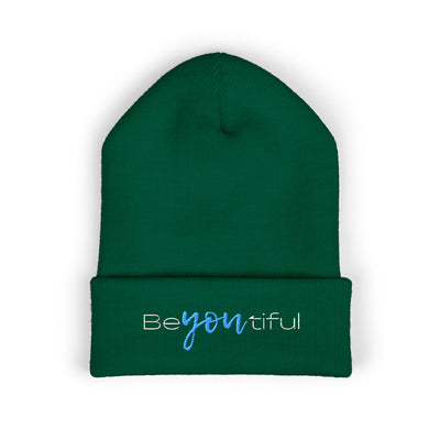 Vibrant "BeYoutiful" Cuffed Beanie - Stylish Embroidered Hat for Self-Expression