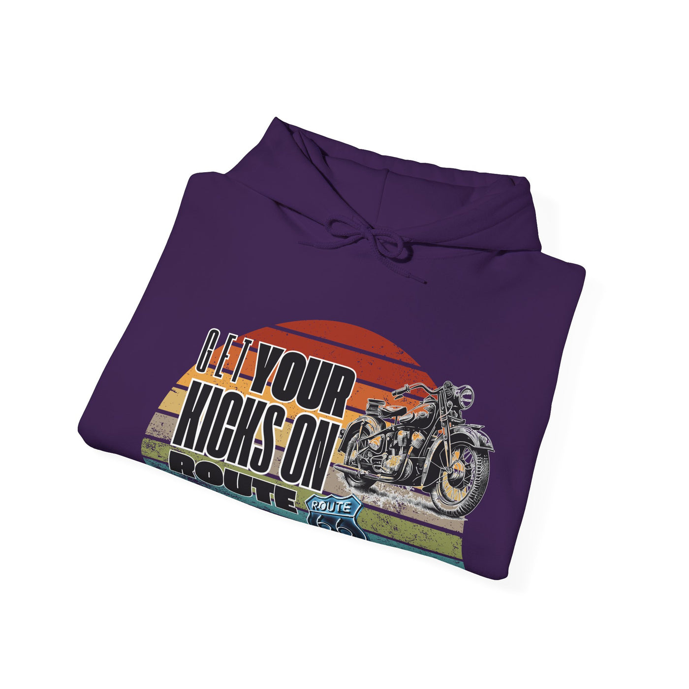 Retro Motorcycle Adventure Hoodie - 'Get Your Kicks On Route 66'