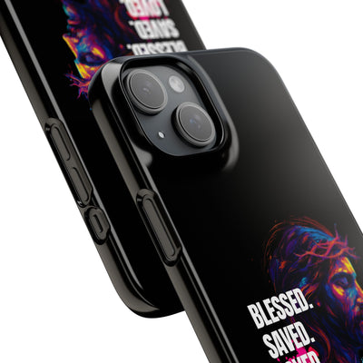 Blessed Saved loved - Snap Case - Jesus