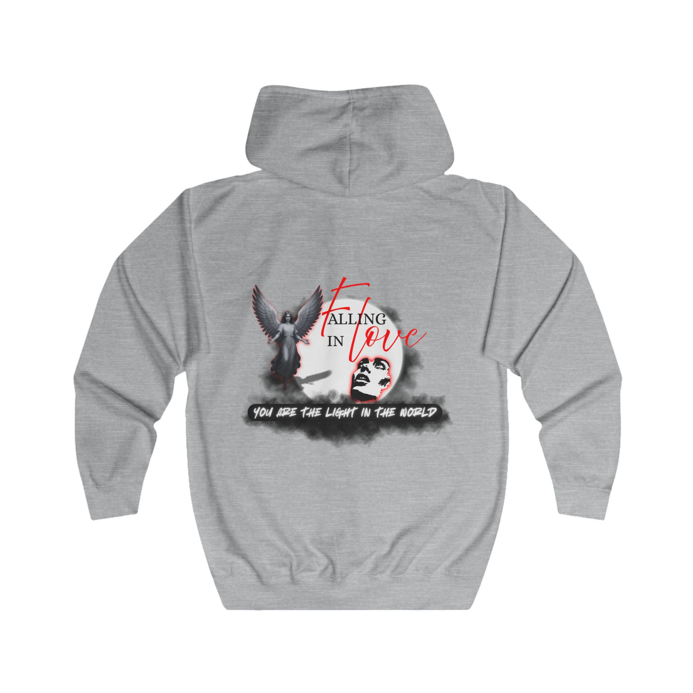Falling in Love Hoodie, Inspirational Zip-Up, Unisex Sweatshirt