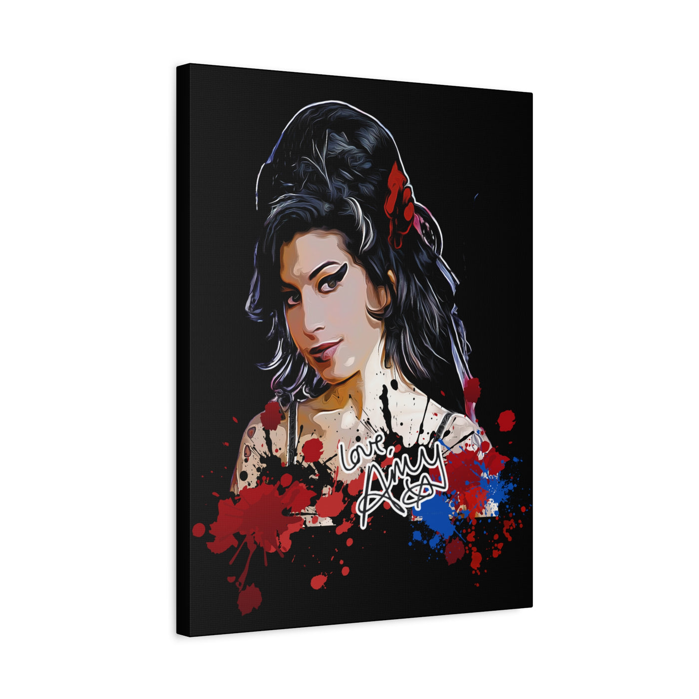 Amy Winehouse Art Canvas - Stretched Wall Decor with Signature