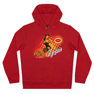 Retro Pin-Up Queen Hooded Sweatshirt - 'Wow' Graphic