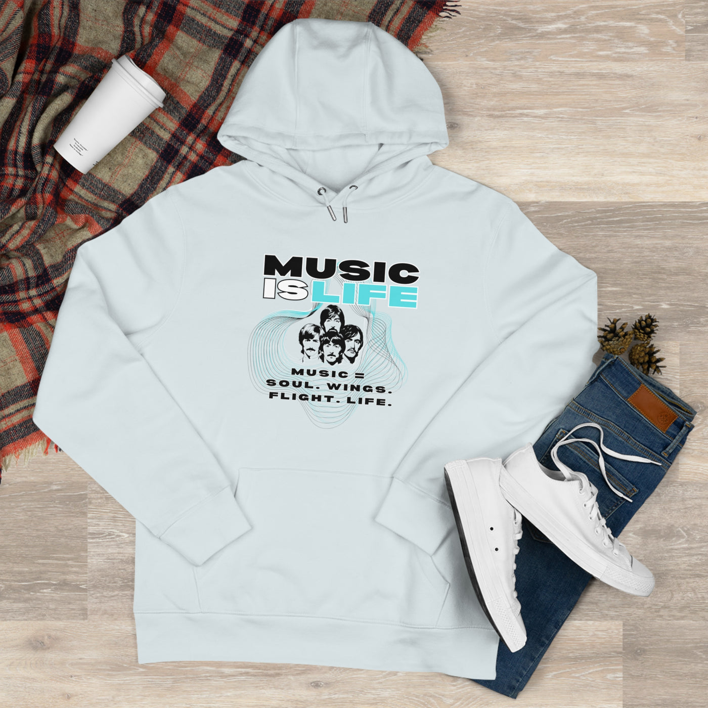 Beatles Music Is Life King Hooded Sweatshirt | Perfect for music lovers