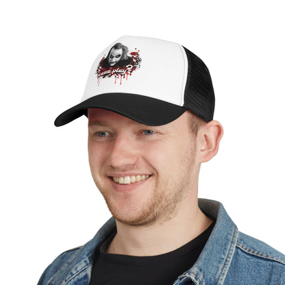 Spooky Mesh Cap with 'Wanna Play?'