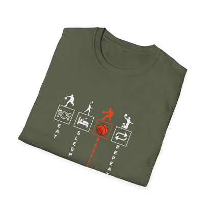 Basketball Life Unisex T-Shirt - Eat, Sleep, Basketball, Repeat