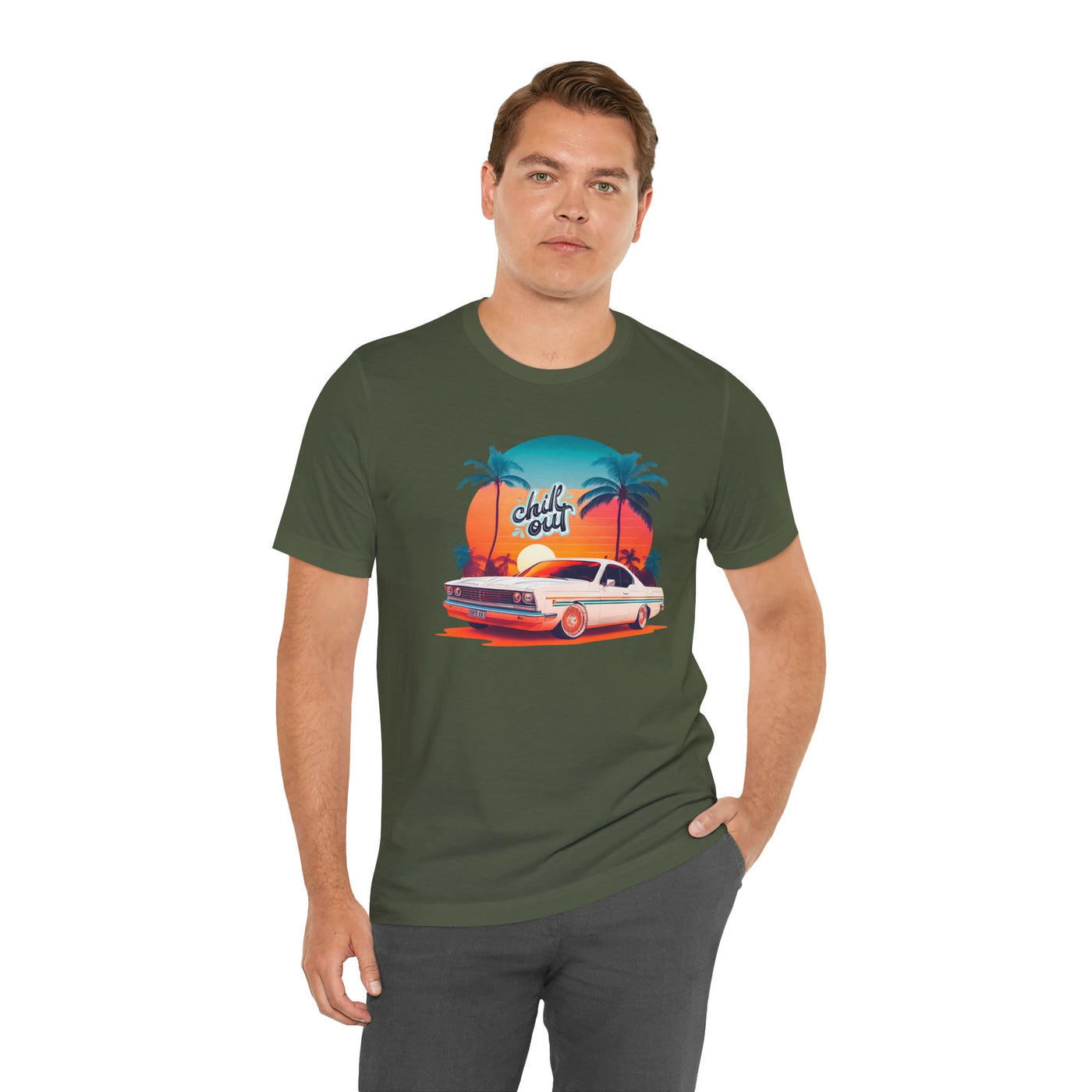 Chill Out Retro Car Tee - Unisex Jersey Short Sleeve Shirt