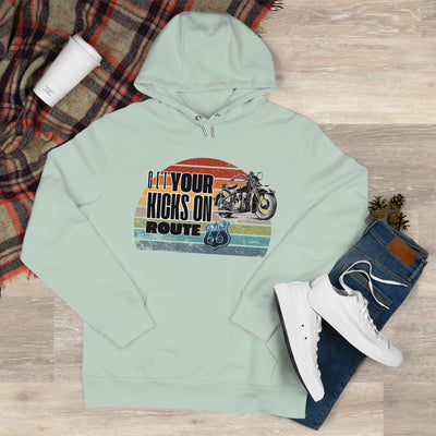 Retro Route 66 Motorcycle Hoodie Sweatshirt - Get your kicks on route 66