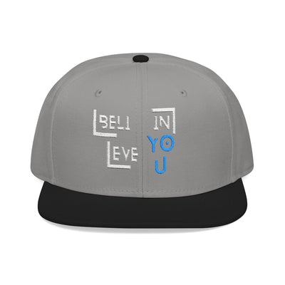Motivational Snapback Hat - "Believe in You" Embroidery 