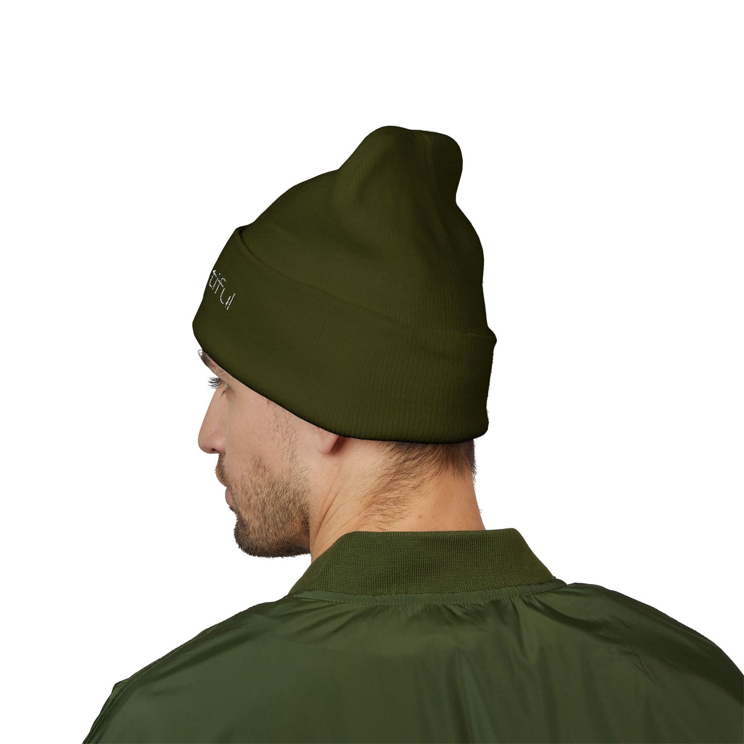 Vibrant "BeYoutiful" Cuffed Beanie - Stylish Embroidered Hat for Self-Expression