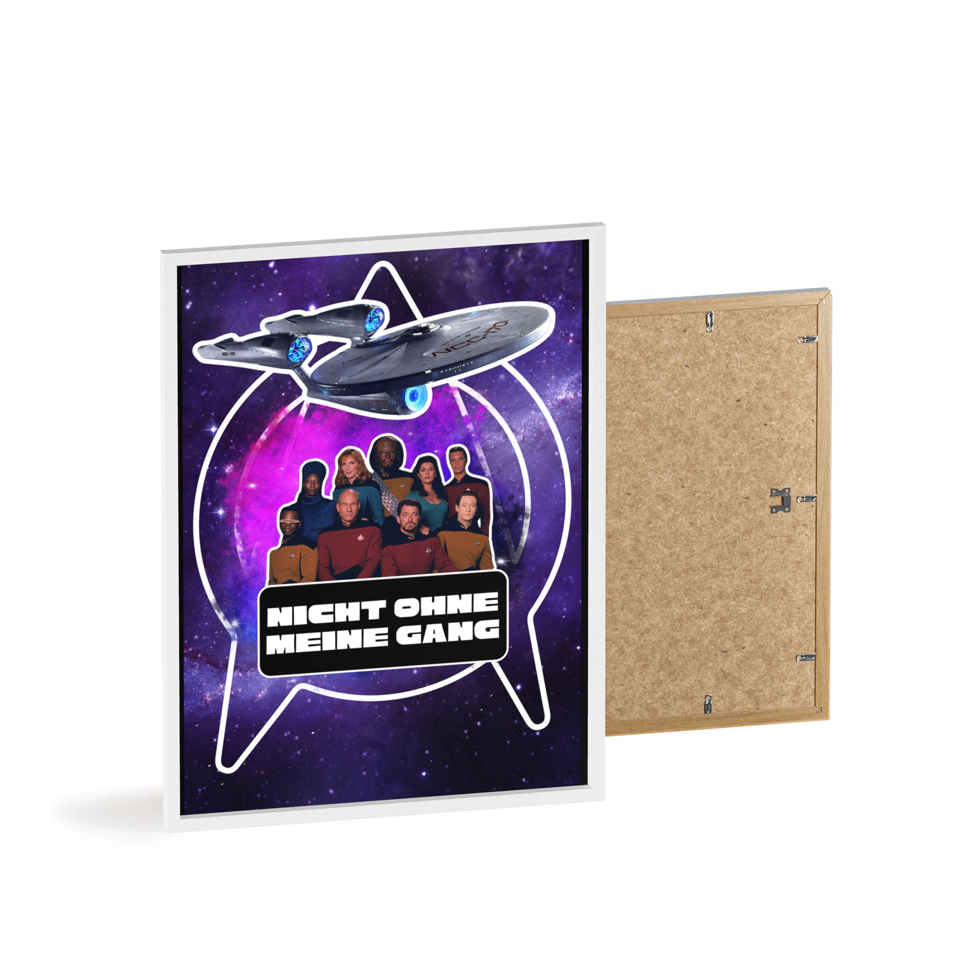 Starship Adventure Poster with Wooden Frame | Sci-Fi Wall Art, Geek Decor,