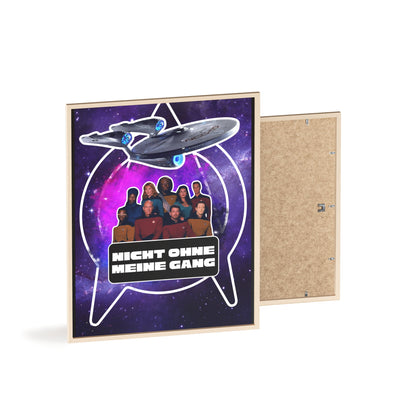 Starship Adventure Poster with Wooden Frame | Sci-Fi Wall Art, Geek Decor,