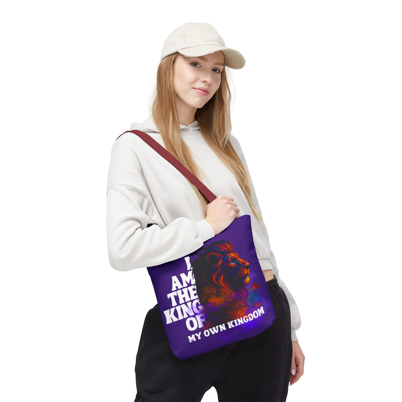 Regal Lion Tote Bag - I Am the King of My Own Kingdom, Canvas Bag,