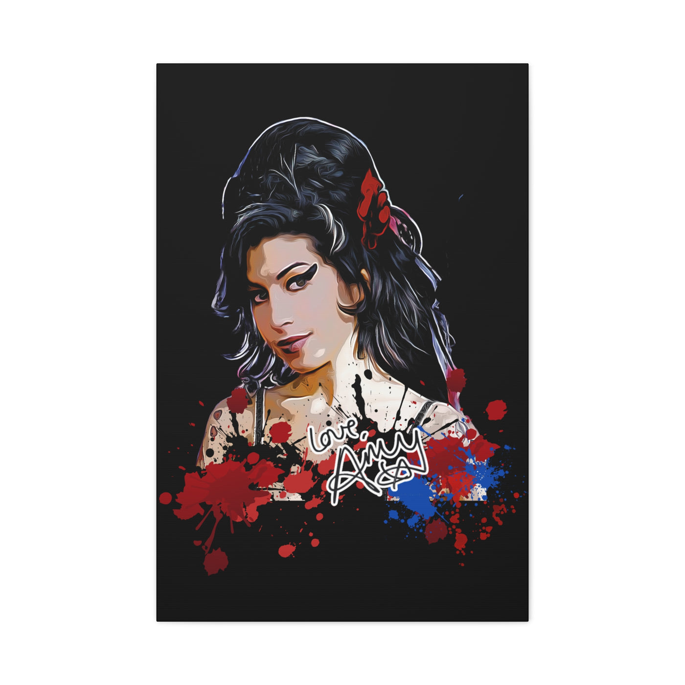 Amy Winehouse Art Canvas - Stretched Wall Decor with Signature