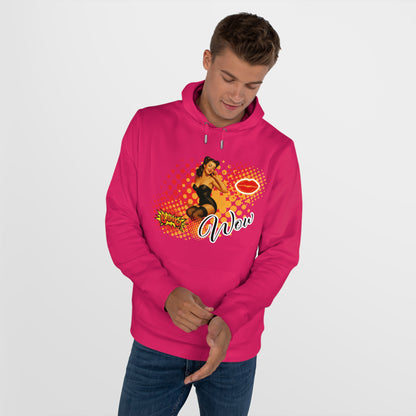 Retro Pin-Up Queen Hooded Sweatshirt - 'Wow' Graphic