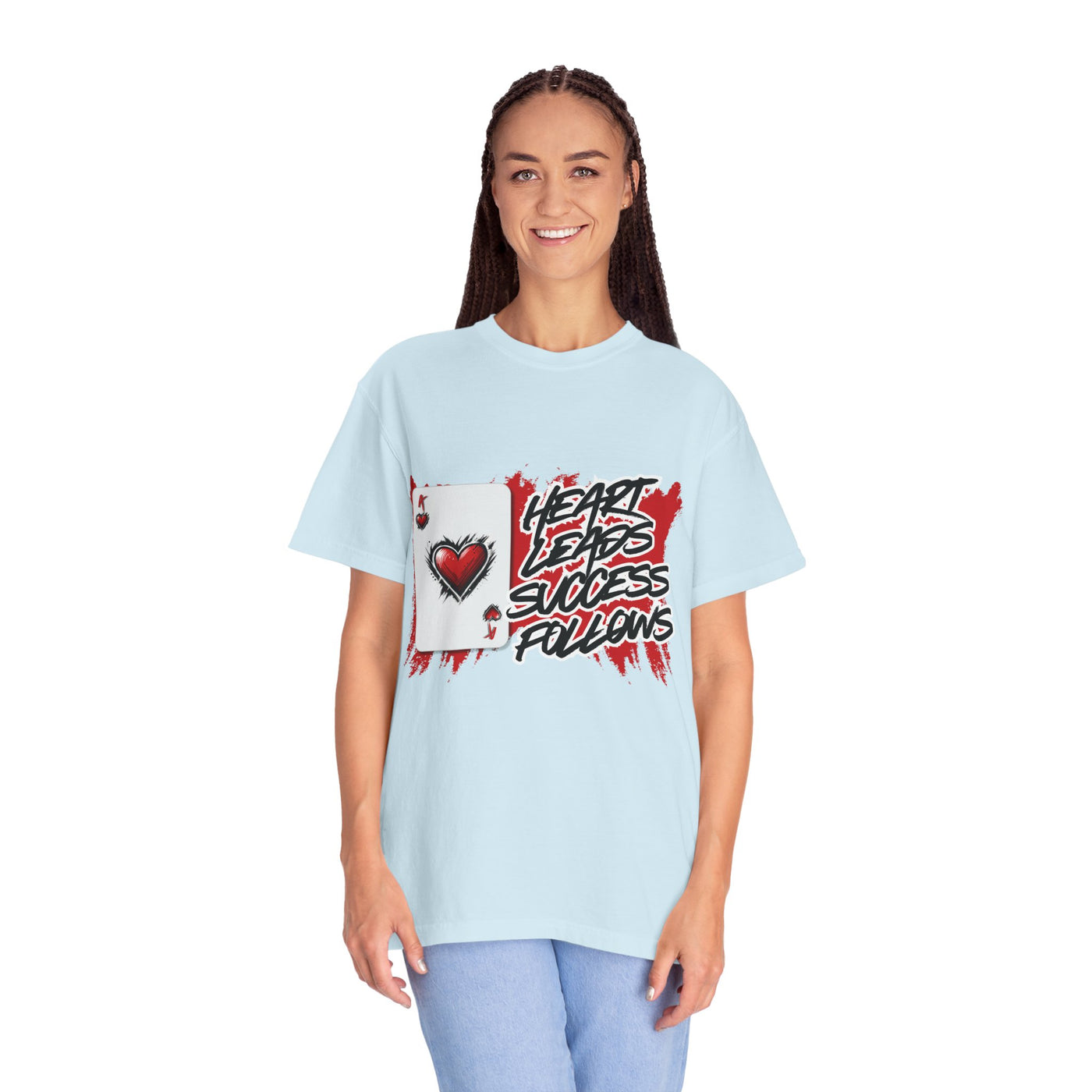 Heart Leads Success Unisex Heavy Cotton Tee | Graphic Tee | Casual Wear | Gift for Gamers | Inspirational Fashion | Streetwear