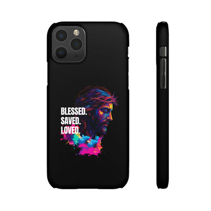 Blessed Saved Loved -  Snap Case Handyhülle - Jesus