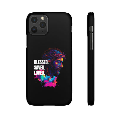 Blessed Saved loved - Snap Case - Jesus