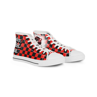 Stylish High Top Sneakers "Retro Girl" Unique Graphic