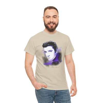 Elvis Portrait Unisex Heavy Cotton Tee - Retro Music Fan Gift