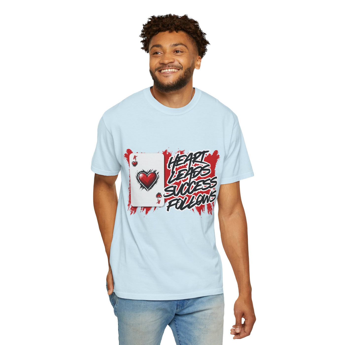 Heart Leads Success Unisex Heavy Cotton Tee | Graphic Tee | Casual Wear | Gift for Gamers | Inspirational Fashion | Streetwear
