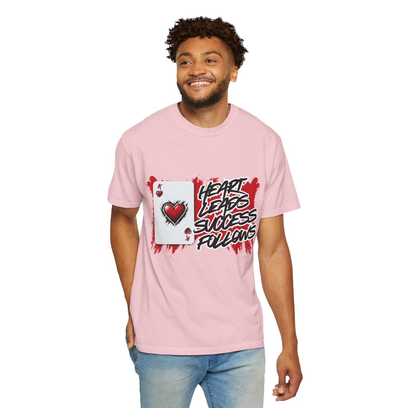 Heart Leads Success Unisex Heavy Cotton Tee | Graphic Tee | Casual Wear | Gift for Gamers | Inspirational Fashion | Streetwear