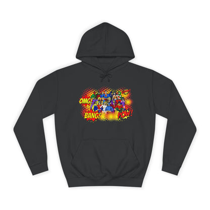 Superhero Graphic Hoodie, Unisex College Sweatshirt, Marvel DC Fans Apparel, Comic Book Lover Gift, Fun Cosplay Outfit