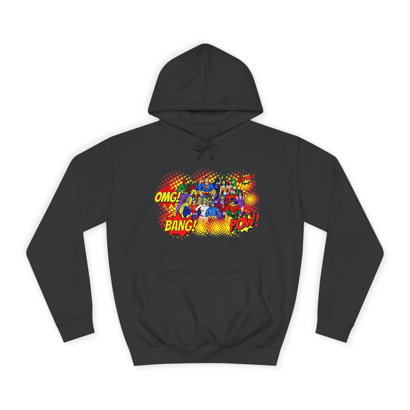 Superhero Graphic Hoodie, Unisex College Sweatshirt, Marvel DC Fans Apparel, Comic Book Lover Gift, Fun Cosplay Outfit