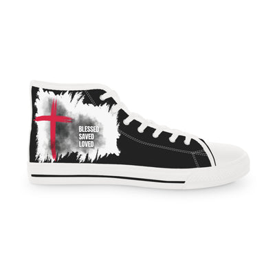 Blessed . Saved - Loved High Top Sneakers, Trendy Sneakers