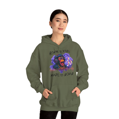 Born to Vibe Unisex Heavy Blend™ Hooded Sweatshirt - Made to Roar Monkey - Monkey 