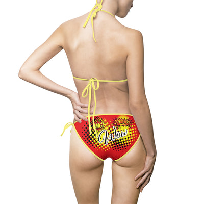 Vibrant Women's Bikini Swimsuit with Bold Graphic Design