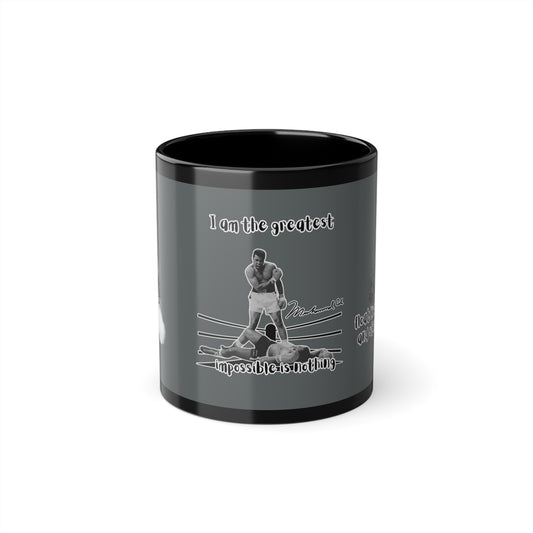 Motivational Black Coffee Mug  Cup Tasse - Inspire Your Day mit Muhammed Ali C