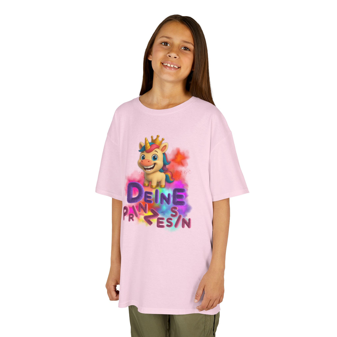 Colorful Kids Tee - “Deine Prinzessin” Design - Fun & Playful Shirt for Young Royalty