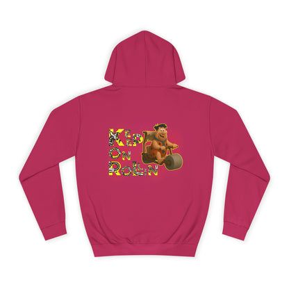 'Keep On Rollin' Design Unisex College Hoodie Flintstones Feuerstein