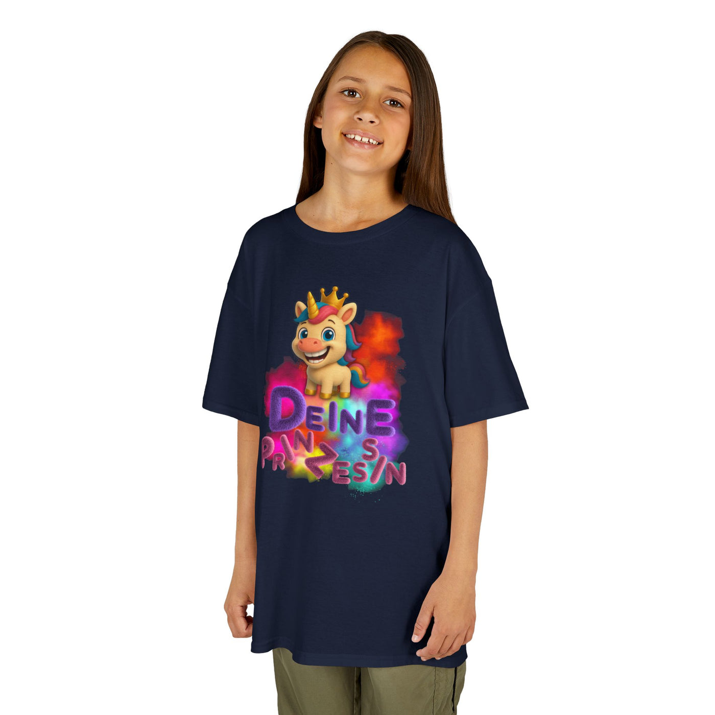 Colorful Kids Tee - “Deine Prinzessin” Design - Fun & Playful Shirt for Young Royalty