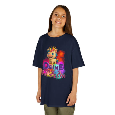 Colorful Kids Tee - “Deine Prinzessin” Design - Fun & Playful Shirt for Young Royalty