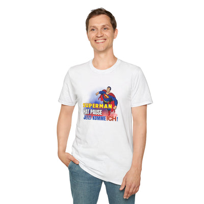 Superman Pause Unisex Softstyle T-Shirt - Fun Graphic Tee for Comic Fans