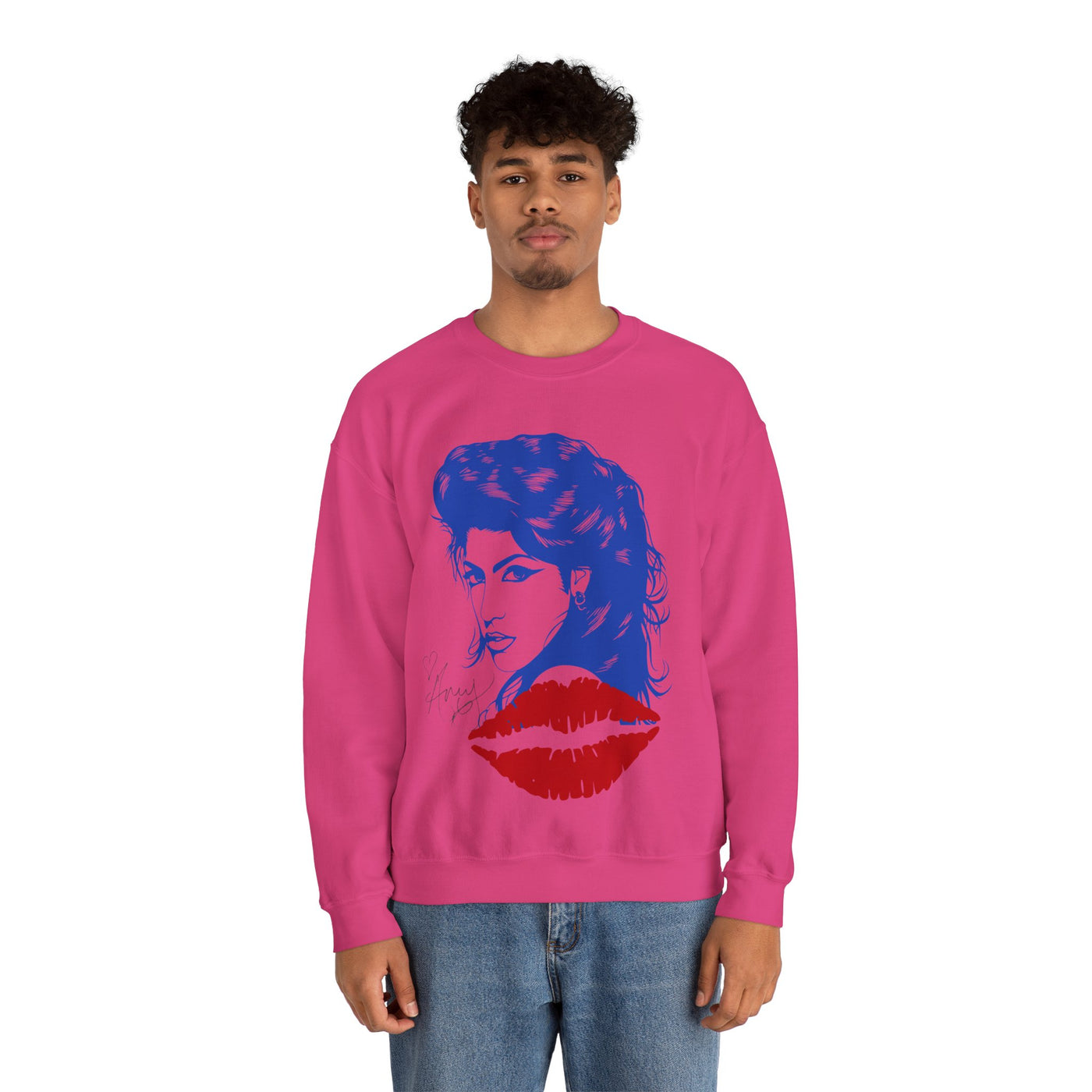 Amy Retro Kiss Graphic Hooded Sweatshirt for Fashion Lovers 
