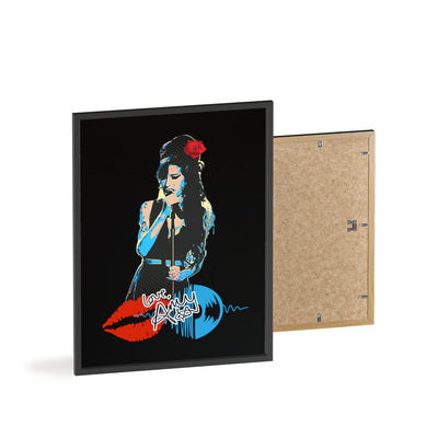 Love Amy Winehouse Poster with Wooden Frame - Vibrant Wall Art for Music Lovers