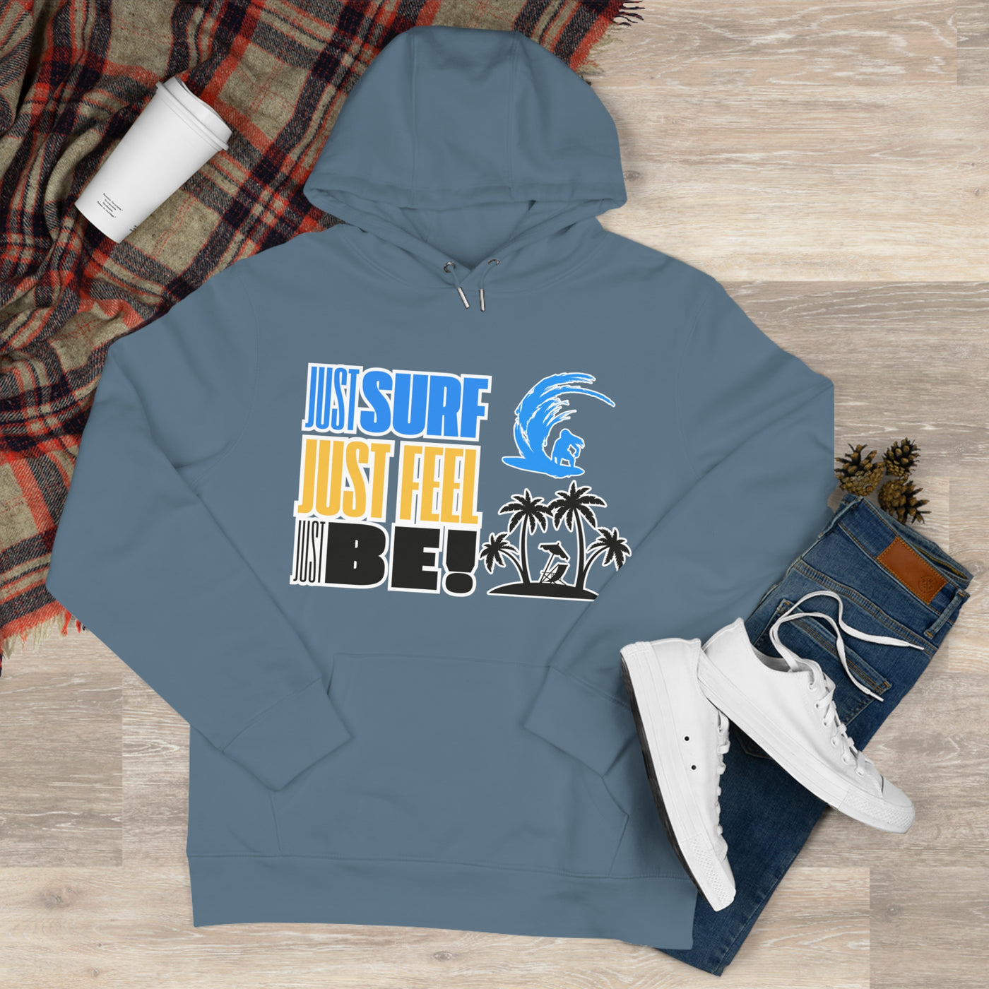 Just Surf Hooded Sweatshirt - Perfect for Beach Lovers and Surf Enthusiasts