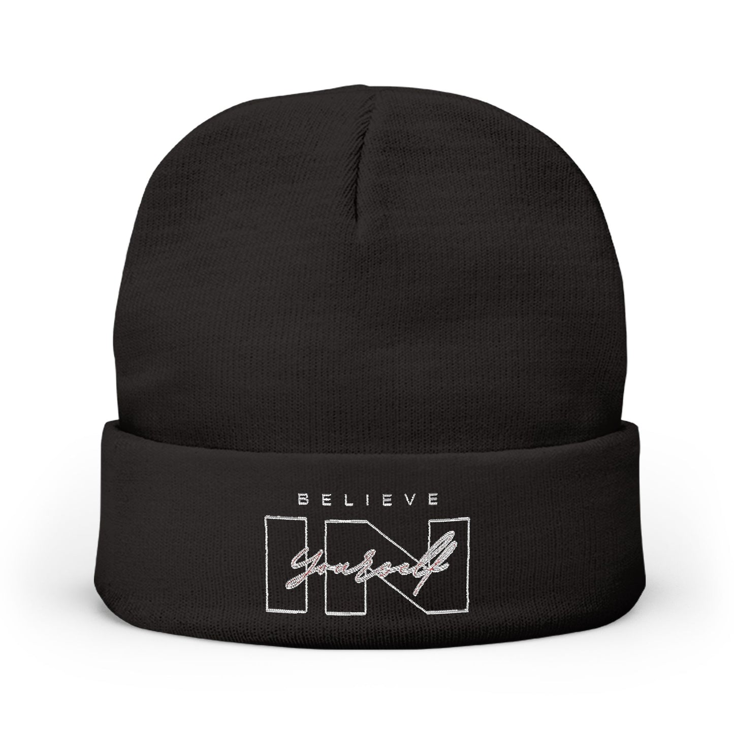 Knit Beanie  Mütze Believe in yourself