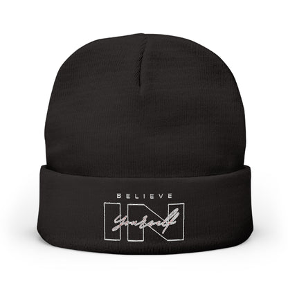 Knit Beanie  Mütze Believe in yourself