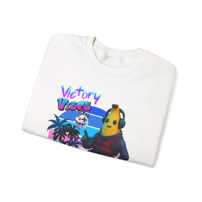 Victory Fortnite Vibes Banana Crewneck Sweatshirt - Unisex Heavy Blend