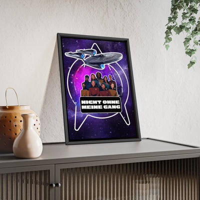 Starship Adventure Poster with Wooden Frame | Sci-Fi Wall Art, Geek Decor,
